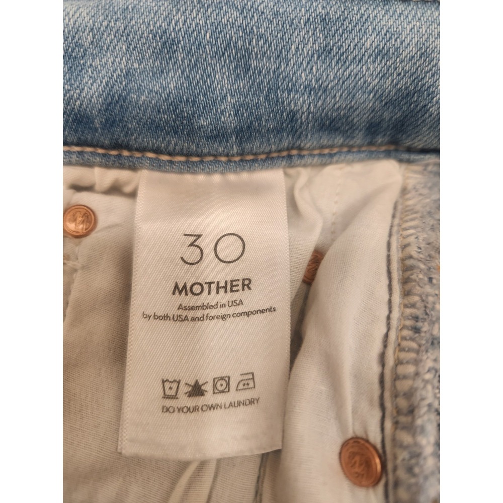 Mother The Insider Crop Step Fray Denim Jeans Womens 30 Blue Limited Edition - Picture 10 of 12